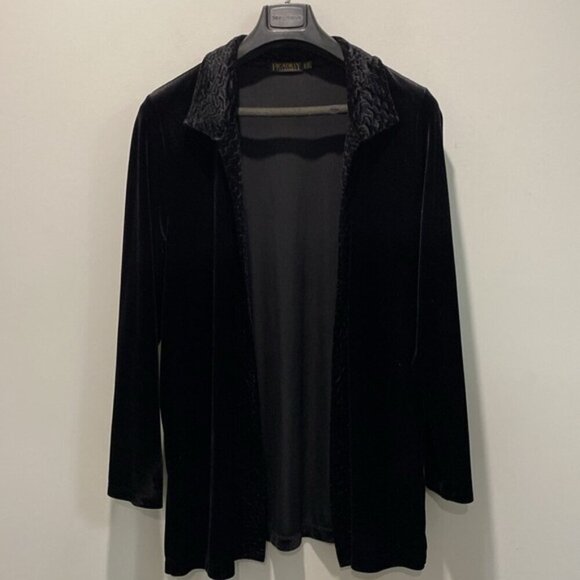 Picadilly Black Velvet Top & Cardigan Size M - Picture 5 of 16